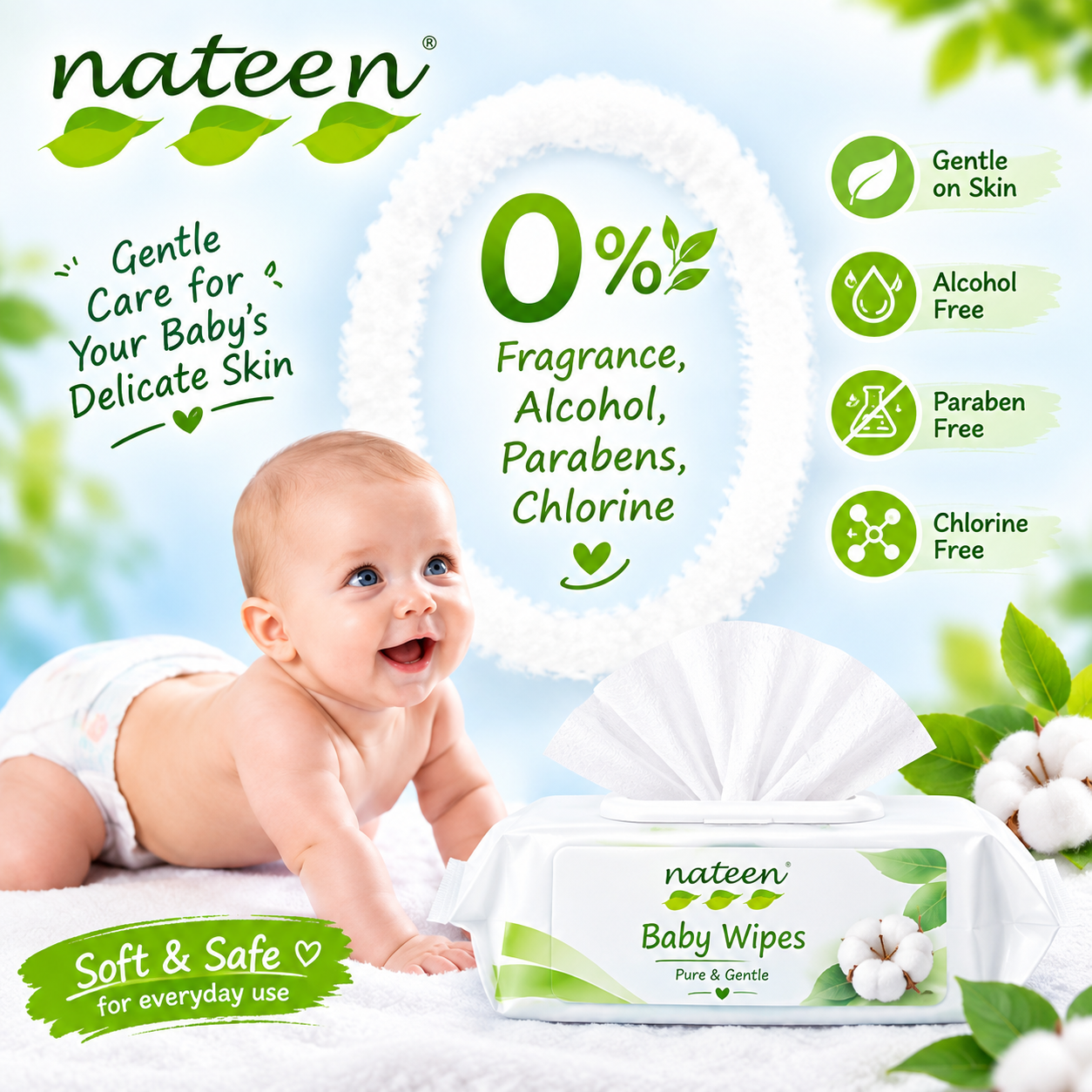 La douceur pour la peau délicate de bébé